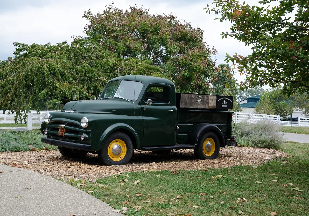 usa, america, kentucky, automobile, delivery trucks, pickup truck, nature, kentucky horse park, trees, antique car. Party Rental Delivery Zone Pricing: How to Set Mileage Tiers